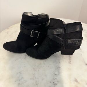 Life Stride Black Ankle Boots with Buckle